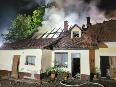 Požar v Ribnici. / Foto: Foto: Gasilska Enota Ribnica