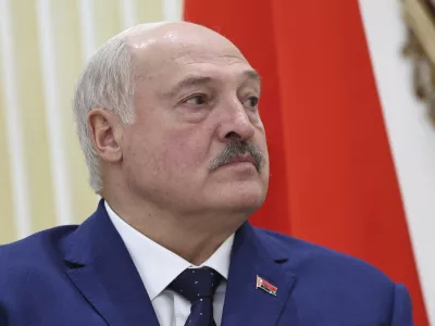 FILE - Belarusian President Alexander Lukashenko attends a meeting with Russian President Vladimir Putin in the southern Russian city of Volgograd, Russia, April 29, 2025. (Alexander Kazakov, Sputnik, Kremlin Pool Photo via AP, File)
