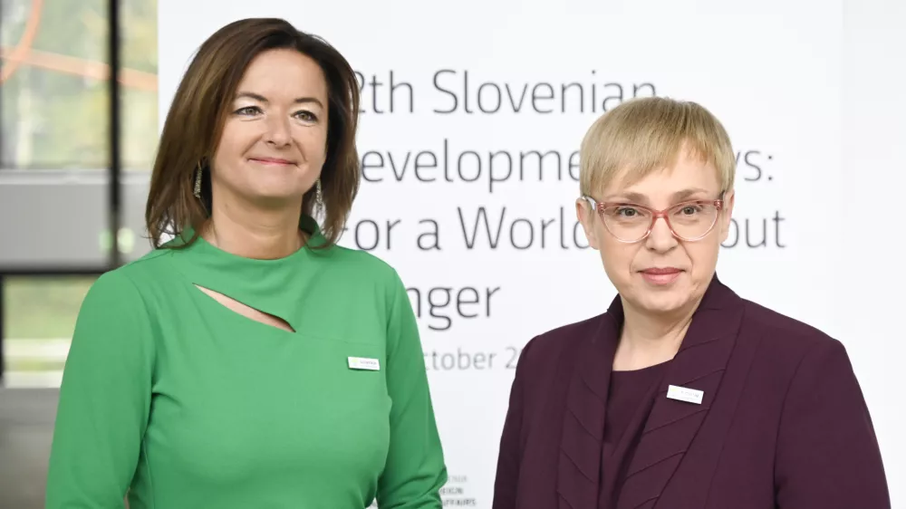 podpredsednica vlade in ministrica za zunanje in evropske zadeve Tanja FajonNata&scaron;a Pirc Musar21.10. 2024 Slovenski humanitarni forum in mednarodna konferenca v okviru Slovenskih razvojnih dniFOTO: Nik Erik Neubauer