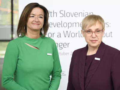 podpredsednica vlade in ministrica za zunanje in evropske zadeve Tanja FajonNata&scaron;a Pirc Musar21.10. 2024 Slovenski humanitarni forum in mednarodna konferenca v okviru Slovenskih razvojnih dniFOTO: Nik Erik Neubauer