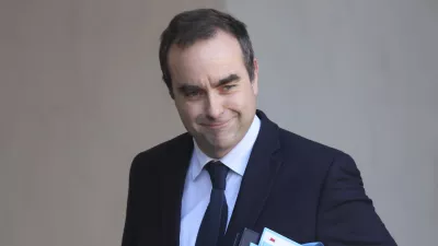 FILE - French Defense Minister Sebastien Lecornu leaves the first cabinet meeting of the new government, at the Elysee Palace in Paris, Friday, Jan. 3, 2025. (AP Photo/Thomas Padilla, File)