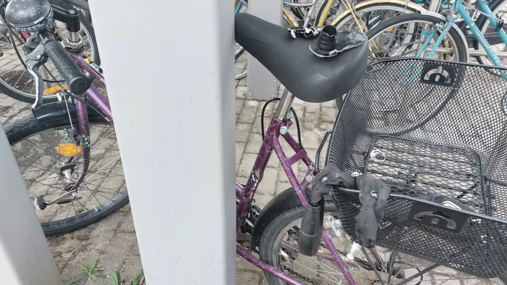 Imetniku letne vozovnice SŽ so včeraj popoldne do danes zjutraj v kolesarnici vnovič posku&scaron;ali odtujiti kolo. Foto: Miha Pav&scaron;ek