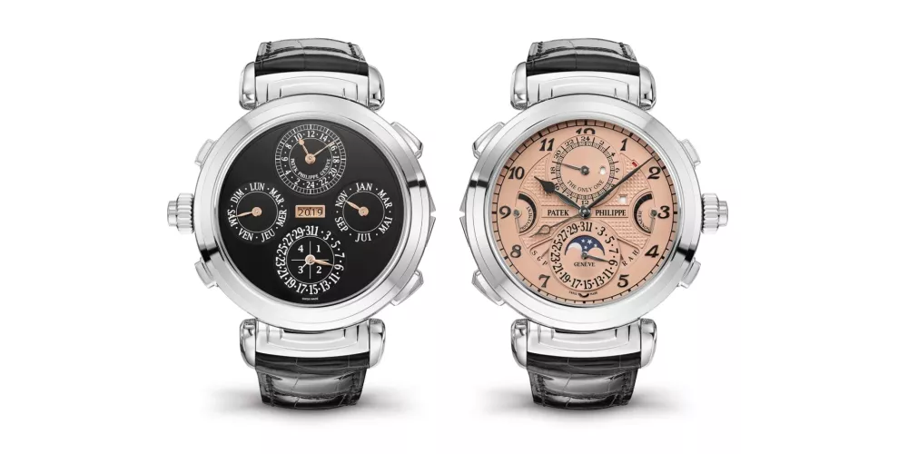 Patek Philippe Grandmaster Chime Ref. 6300A-010 ima dve &scaron;tevilčnici, tako da hrbtne strani v bistvu ne pozna. / Foto: Christie's