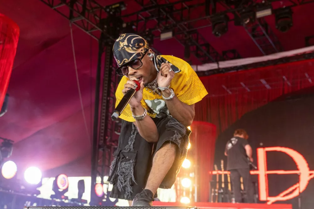 April 18, 2025, Indio, California, U.S: Singer D4VD (DAVID ANTHONY BURKE) during Coachella Valley Music and Arts Festival at Empire Polo Club in Indio, California.18 Apr 2025Pictured: April 18, 2025, Indio, California, U.S: Singer D4VD (DAVID ANTHONY BURKE) during Coachella Valley Music and Arts Festival at Empire Polo Club in Indio, California.,Image: 990073039, License: Rights-managed, Restrictions: NO Argentina, Australia, Bolivia, Brazil, Chile, Colombia, Finland, France, Georgia, Hungary, Japan, Mexico, Netherlands, New Zealand, Poland, Romania, Russia, South Africa, Uruguay, Model Release: no