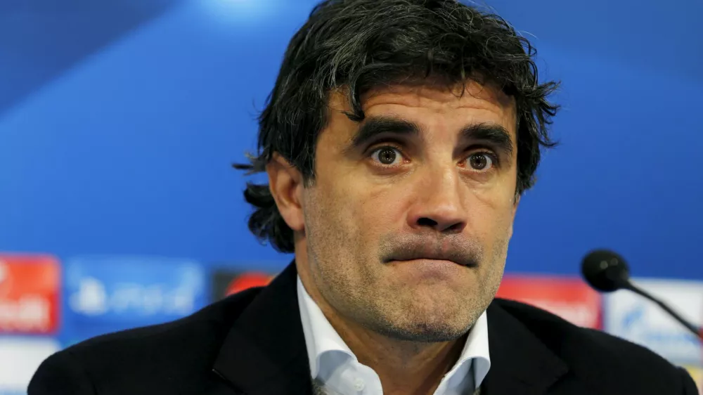 Football Soccer - Dinamo Zagreb's news conference - Maksimir Stadium, Zagreb, Croatia 8/12/15 Dinamo Zagreb's coach Zoran Mamic attends a news conference on the eve of their UEFA Champions League soccer match against Bayern Munich. REUTERS/Antonio Bronic