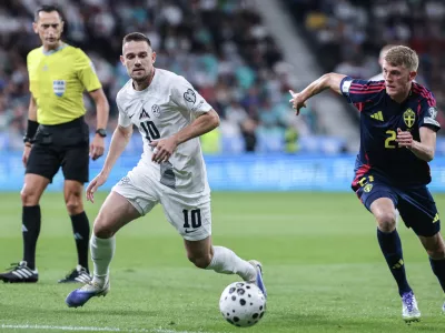 Timi Max El&scaron;nik- 05.09.2025 - nogomet - prvi krog kvalifikacij za SP - Slovenija: &Scaron;vedska//FOTO: Jaka Gasar