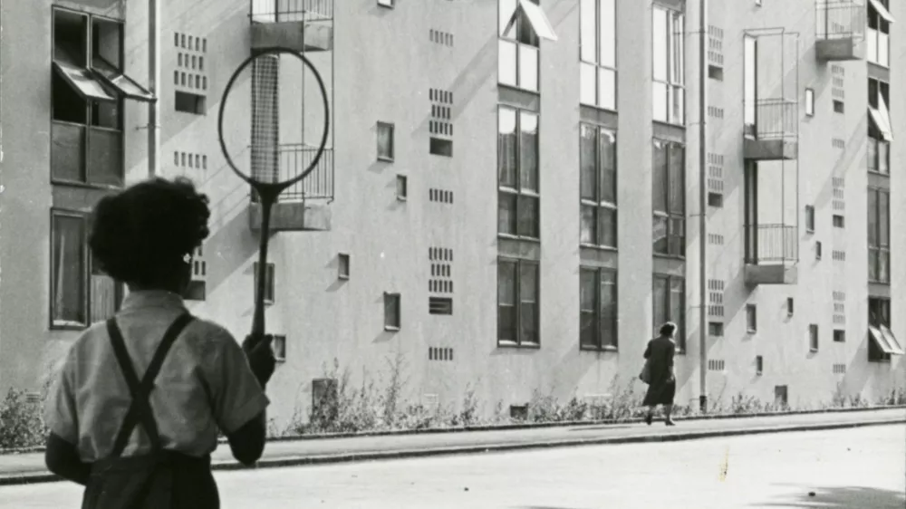 Stanko Kristl Stanovanjski blok, Prule, Ljubljana, foto: Janez Kali&scaron;nik, zbirka MAO