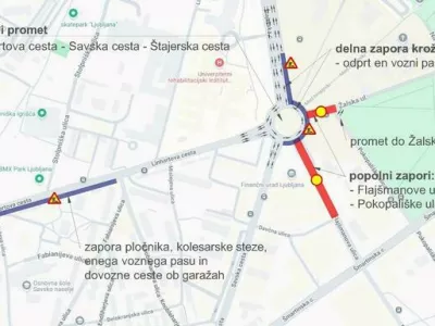 Spremembe veljajo do predvidoma petka, 26. septembra. Foto: Mestna občina Ljubljana