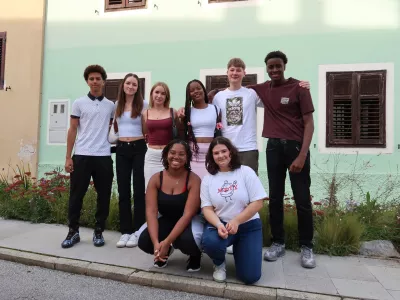 projekt Erasmus+, izmenjava dijakov, &scaron;tudentov, učencev, Gimnazija Tolmin, Dora Lipu&scaron;ček, Jana Kragelj, Lara Bucik, Brin Krivec, Aleksander, Andrea, Rodrigue, Malaika Kloh / Foto: Nata&scaron;a Bucik Ozebek