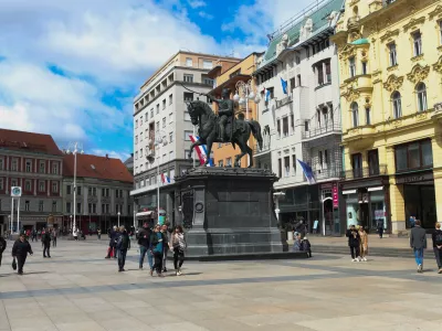- Trg Bana Jelačiča.- 17.04.2024. - Parlkamentarne volitve na Hrva&scaron;kem 2024, ki prvič potekajo sredo, ki je zaradi volitev dela prost dan.//FOTO: Bojan Velikonja