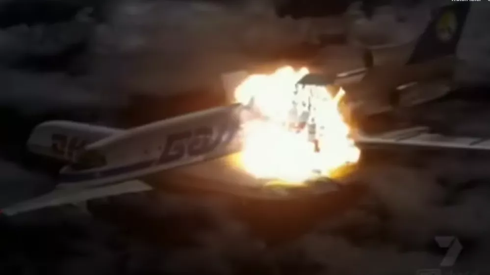 Simulacija letalske nesreč Ba&scaron;kirian Airlinesa in letala DHL. Vir: youtube