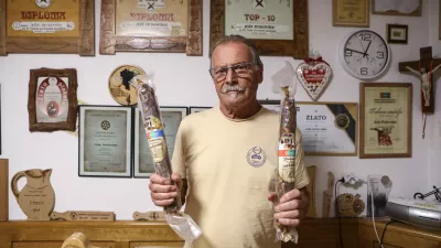 23.9.2025 - Jože Petkov&scaron;ek- predsednik dru&scaron;tva ljubiteljev salam in salamar Foto: Luka Cjuha