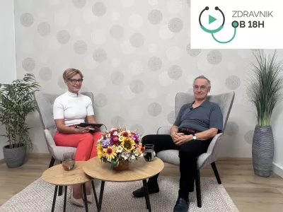 Gost oddaje Zdravnik ob 18h, prim. Matija Cevc, specialist interne medicine in predsednik Dru&scaron;tva za zdravje srca in ožilja, z moderatorko Vanjo Badovinac (Foto: Aetas)