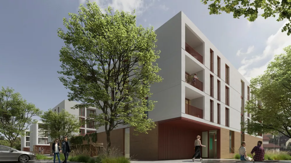 Ljubljana.Graficna podoba soseske Lukovica.Stanovanjski sklad RS je po oddanem javnem narocilu danes z druzbo Remont podpisal pogodbo o gradnji soseske Lukovica, v kateri bo v stirih blokih skupno 82 javnih najemnih stanovanj. Projekt je ocenjen na 15 milijonov evrov. Gradnja se bo predvidoma zacela se letos, zakljucila pa naj bi se leta 2027.Foto: Stanovanjski sklad RS