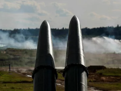 FILE PHOTO: 9М723 missiles, part of Iskander-M missile complex, are seen during a demonstration at the International military-technical forum ARMY-2019 at Alabino range in Moscow Region, Russia June 25, 2019. REUTERS/Maxim Shemetov/File Photo