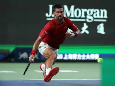 Tennis - ATP Masters 1000 - Shanghai Masters - Qizhong Forest Sports City Arena, Shanghai, China - October 3, 2025 Serbia's Novak Djokovic in action during his round of 64 match against Croatia's Marin Cilic REUTERS/Go Nakamura