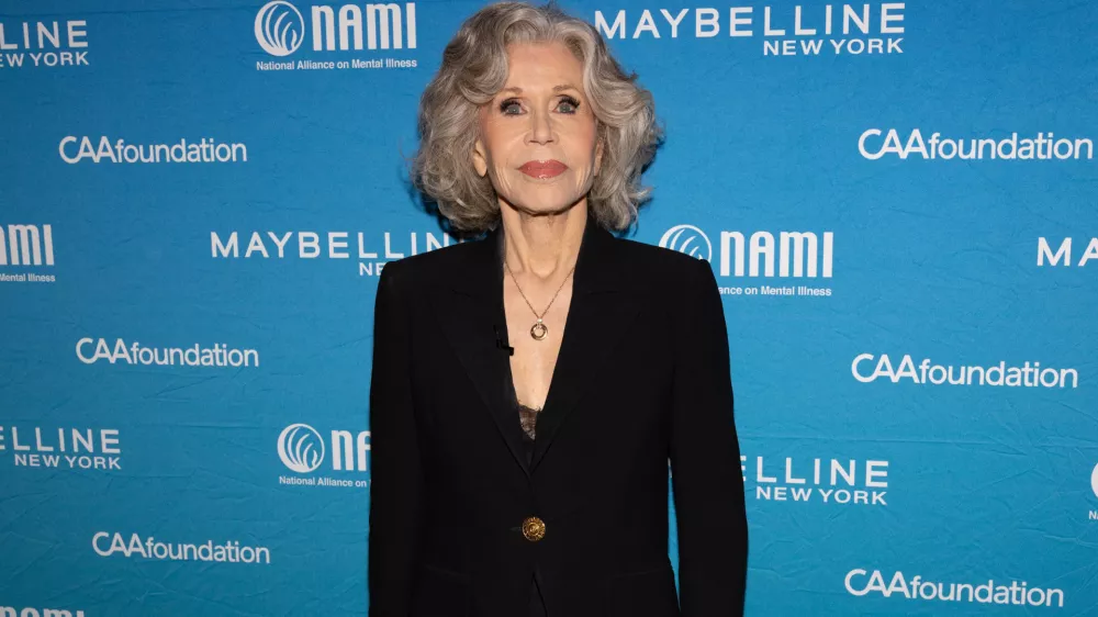 Jane Fonda attends "This is Crazy!" special performance to benefit The National Alliance On Mental Illness (NAMI) at Symphony Space on Monday, Oct. 6, 2025, in New York. (Photo by CJ Rivera/Invision/AP)