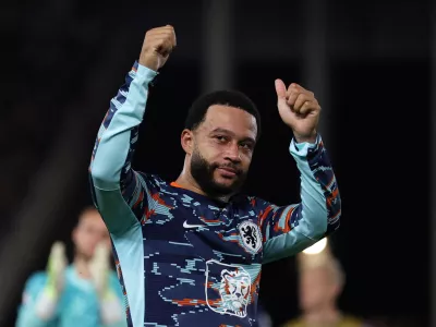 FILE PHOTO: Soccer Football - World Cup - UEFA Qualifiers - Group G - Lithuania v Netherlands - wDarius and Girenas Stadium, Kaunas, Lithuania - September 7, 2025 Netherlands' Memphis Depay acknowledges fans after the match REUTERS/Kacper Pempel/File Photo