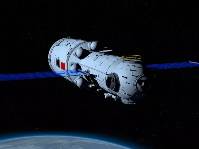 3D-ilustracija kitajske vesoljske postaje Tiangong 3 / Foto: Istock