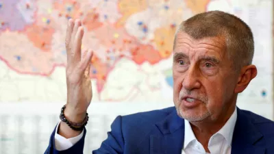 FILE PHOTO: Former Czech Prime Minister and leader of the ANO party, Andrej Babis, speaks during an interview with Reuters in Prague, Czech Republic, July 14, 2025. REUTERS/David W Cerny/File Photo