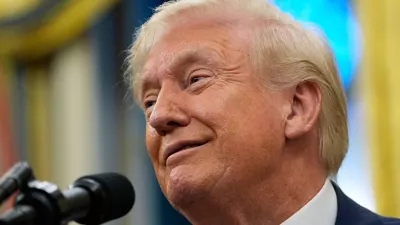 President Donald Trump speaks in the Oval Office of the White House, Friday, Oct. 10, 2025, in Washington. (AP Photo/Alex Brandon)