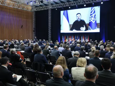 Volodimir Zelenski- 13.10.2025 - NATO - plenarno zasedanje Parlamentarne skup&scaron;čine Nata, na katerem bo imel nagovor med drugim premier Robert Golob, osrednji govornik pa bo generalni sekretar zavezni&scaron;tva Mark Rutte//FOTO: Jaka Gasar