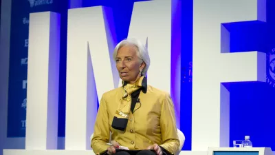 International Monetary Fund (IMF) Managing Director Christine Lagarde speaks at the panel Reforming the Euro Area: Views from inside and outside of Europe, during the World Bank/IMF Spring Meetings, in Washington, Thursday, April 19, 2018. (AP Photo/Jose Luis Magana)