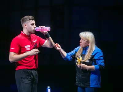 Darko Jorgić in Andreja Ojster&scaron;ek Urh15.06.2024 - WTT Star Contender Ljubljana 2024 namizni tenisFoto: Luka Cjuha