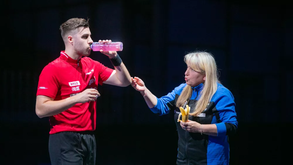 Darko Jorgić in Andreja Ojster&scaron;ek Urh15.06.2024 - WTT Star Contender Ljubljana 2024 namizni tenisFoto: Luka Cjuha