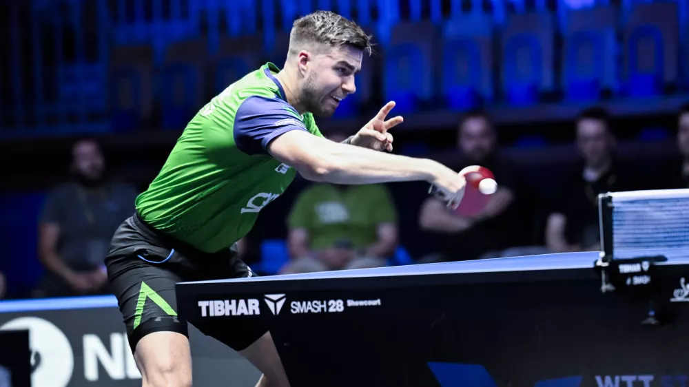 22.06.2025 - polfinale: Darko Jorgić VS Felix Lebrun, domači namiznoteni&scaron;ki turnir WTT Star Contender v Ljubljani FOTO: Nik Erik Neubauer