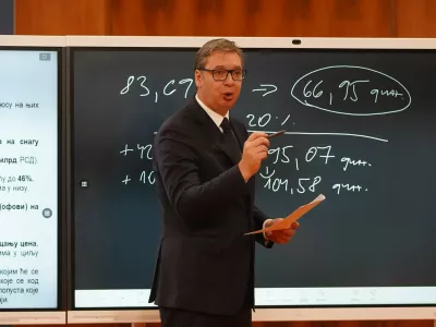 24, August, 2025, Belgrade - At the Palace of Serbia, the President of the Republic of Serbia presented a new package of economic measures to improve the living standards of citizens. Aleksandar Vucic. Photo: Antonio Ahel/ATAImages24, avgust 2025, Beograd - U Palati Srbija novi paket ekonomskih mera za poboljsanje zivotnog standarda gradjana predstavio je predsednik Republike Srbije Aleksandar Vucic. Photo: Antonio Ahel/ATAImages Photo: Antonio Ahel/ATAImages/PIXSELL