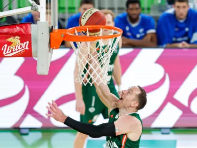 David &Scaron;kara during ABA League 2025/2026 basketball match between Cedevita Olimpija (SLO) and Zadar (CRO) in SRC Stozice, Ljubljana, Slovenia on October 19th, 2025.