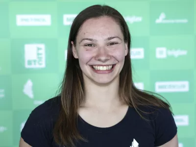 Lucija Hribar- 15.04.2024 - novinarska konferenca pred evropskim prvenstvom v &scaron;portni gimnastiki //FOTO: Jaka Gasar