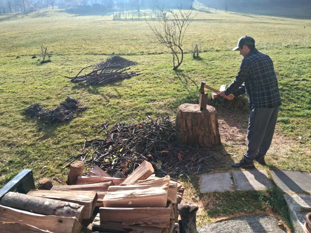 sekanje drv / Foto: Katja Petrovec