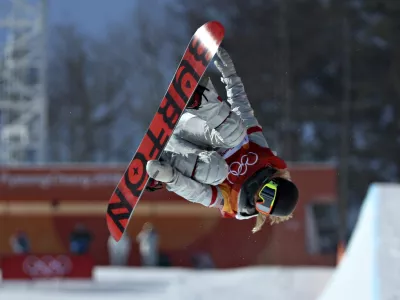 Snowboarding - Pyeongchang 2018 Winter Olympics - Women's Halfpipe Finals - Phoenix Snow Park - Pyeongchang, South Korea - February 13, 2018 - Chloe Kim of the U.S. competes. REUTERS/Mike Blake