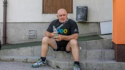 22.08.2016 Laze v Tuhinjski dolini.trener celjskega kluba Sankaku in strokovni direktor slovenske reprezentance Marjan Fabjan med obljubljenim romanjem med Lopato in Brezjem.foto: Bojan Velikonja