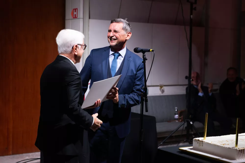 KLS LJUBNO - Mirko Stra&scaron;ek in DNEVNIK MEDIJI - Miran Lesjak (Foto: Adrian Pregelj)