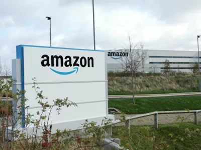 Amazon's fulfilment centre stands in Baldonnell Business Park, as Amazon.com, Inc., said on Tuesday it plans to cut its global corporate workforce by as many as 14,000 roles and sieze the opportunity provided by artificial intelligence (AI), in Dublin, Ireland, October 28, 2025. REUTERS/Damien Eagers