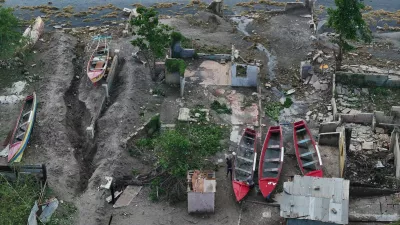 Drone view of damage structures and boats after Hurricane Melissa made landfall, in Alligator Pond, Jamaica, October 29, 2025. REUTERS/Maria Alejandra Cardona