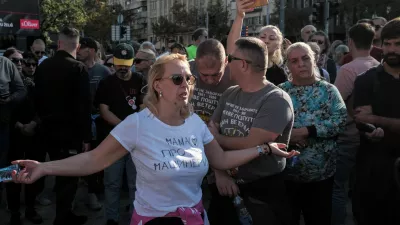 Mother of one of the victims, Dijana Hrka, begins the hunger strike calling for accountability over the fatal November 2024 Novi Sad railway station canopy collapse, which triggered nationwide accusations of widespread corruption and negligence, in front of the parliament in Belgrade, Serbia, November 2, 2025. REUTERS/Marko Djurica