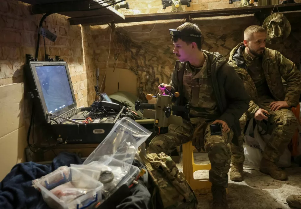 A serviceman from the SQUADRON interceptor unit of the 3rd Army Corps of the Ukrainian Armed Forces prepares a Ukrainian drone-interceptor Sting for a flight at their front line position, amid Russia's attack on Ukraine, near the frontline in eastern Ukraine October 30, 2025. REUTERS/Anatolii Stepanov