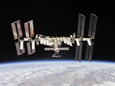 FILED - 04 October 2018, ---: A general view of the International Space Station (ISS) orbiting Earth. Photo: -/NASA/dpa - ATTENTION: editorial use only and only if the credit mentioned above is referenced in full