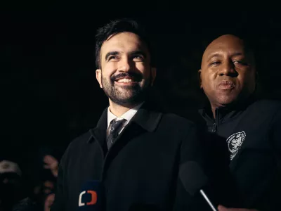 New York mayoral candidate Zohran Mamdani listens to a question during a press conference at Dutch Kills Playground on Monday, Nov. 3, 2025, in the Queens borough of New York. (AP Photo/Andres Kudacki)