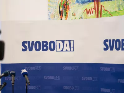 08.03.2025 izjava za medije ob robu zasedanja sveta stranke Gibanje SvobodaFOTO: Nik Erik Neubauer