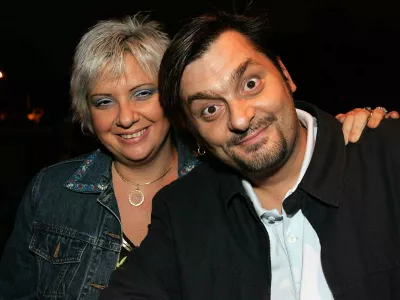 23.09.2005 Zagreb - Arhivska fotografija Dine Dvornika sa suprugom Danijelom na partyu Big Brothera.rPhoto Jurica Galoic/24sata