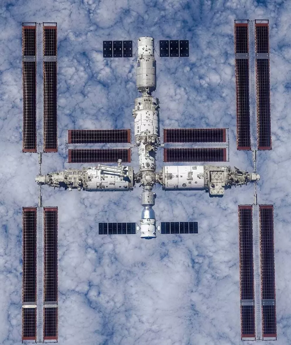 Kitajska vesoljska postaja nad Zemljo / Foto: Kitajska Vesoljska Agencija