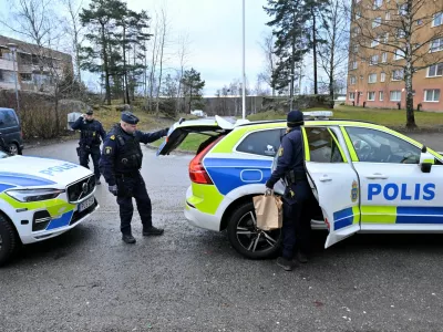 Police carry out operations in Sodertalje, south of Stockholm, on January 30, 2025, following the shooting of Koran burner Salwan Momika in an apartment late last night. The Stockholm District Court confirms that he is deceased. TT News Agency/Jonas Ekstromer via REUTERS   ATTENTION EDITORS - THIS IMAGE WAS PROVIDED BY A THIRD PARTY. SWEDEN OUT. NO COMMERCIAL OR EDITORIAL SALES IN SWEDEN.
