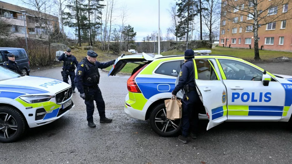 Police carry out operations in Sodertalje, south of Stockholm, on January 30, 2025, following the shooting of Koran burner Salwan Momika in an apartment late last night. The Stockholm District Court confirms that he is deceased. TT News Agency/Jonas Ekstromer via REUTERS   ATTENTION EDITORS - THIS IMAGE WAS PROVIDED BY A THIRD PARTY. SWEDEN OUT. NO COMMERCIAL OR EDITORIAL SALES IN SWEDEN.
