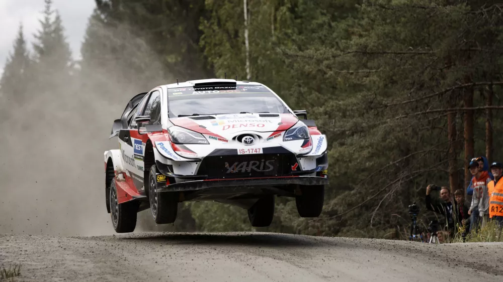 Ott Tanak competes during Ruuhimaki shakedown in Neste Rally in Jyvaskyla, Finland, August 4, 2019. Lehtikuva / Roni Rekomaa via REUTERS ATTENTION EDITORS - THIS IMAGE WAS PROVIDED BY A THIRD PARTY. NOT FOR USE BY REUTERS THIRD PARTY DISTRIBUTORS. NO THIRD PARTY SALES. FINLAND OUT