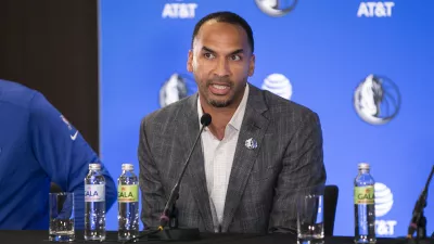 Nico Harrison- 10.08.2021 - novinarska konferenca Luke Dončića in vodstva ameriške ekipe Dallas Mavericks ob podpisu nove petletne pogodbe v vrednosti 207 milijonov dolarjev za sezono 2022/23, //FOTO: Matjaž Rušt
